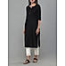 Black cotton flax plain kurti