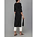 Black cotton flax plain kurti