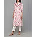 Multi colour cotton schiffeli printed kurti with embroidery and matching bottom