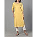 Yellow viscose twlling plain kurti with embroidery