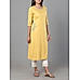 Yellow viscose twlling plain kurti with embroidery