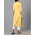 Yellow viscose twlling plain kurti with embroidery