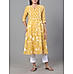 Mustard yellow 60's cotton kurti with embroidery