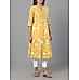 Mustard yellow 60's cotton kurti with embroidery