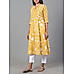 Mustard yellow 60's cotton kurti with embroidery