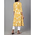 Mustard yellow 60's cotton kurti with embroidery