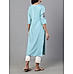 Light blue viscose twill plain kurti with embroidery