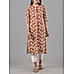 Teak brown cotton flax printed kurti