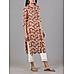 Teak brown cotton flax printed kurti