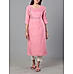 Pink viscose twill plain kurti with embroidery