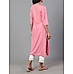 Pink viscose twill plain kurti with embroidery