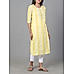 Pale yellow 60's cotton kurti with embroidery