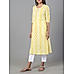 Pale yellow 60's cotton kurti with embroidery