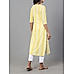 Pale yellow 60's cotton kurti with embroidery