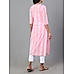 Pink 60's cotton printed kurti with jewel neck