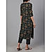 Black 60's cotton printed kurti with embroidery