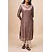 Coppor brown muslin kurti with embroidery