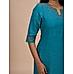 Venice blue Linen kurti with embroidery