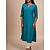 Venice blue Linen kurti with embroidery