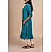 Venice blue Linen kurti with embroidery