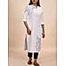 Off-white cotton linen kurti with embroidery