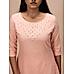 Peach 60's cotton kurti with handwork