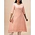 Peach 60's cotton kurti with handwork