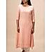 Peach 60's cotton kurti with handwork