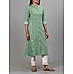 Mint green cotton dobby kurti with embroidery