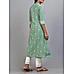 Mint green cotton dobby kurti with embroidery