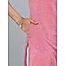 Onion pink cotton dobby kurti with cording embroidery