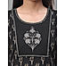 Black cotton flax printed kurti with embroidery