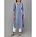 Denimblue cotton dobby kurti with embroidery