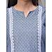 Denimblue cotton dobby kurti with embroidery