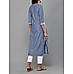 Denimblue cotton dobby kurti with embroidery