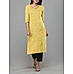 Yellow 60's cotton printed kurti with sequins work