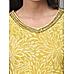 Yellow 60's cotton printed kurti with sequins work