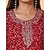 Pink 60's cotton printed kurti with embroidery