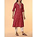 Pink 60's cotton printed kurti with embroidery