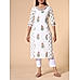 Multi-colour cotton dobby printed kurti with embroidery