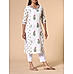 Multi-colour cotton dobby printed kurti with embroidery