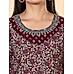 Maroon Modal chanderi printed kurti with embroidery