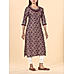 Maroon Modal chanderi printed kurti with embroidery