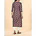 Maroon Modal chanderi printed kurti with embroidery