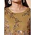 Olive green 60's cotton printed kurti with embroidery