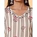 Multi colour cotton flax printed kurti with embroidery and lace detailing