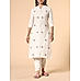 Ivory cotton striped  kurti with embroidery