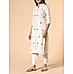 Ivory cotton striped  kurti with embroidery