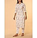 Multi-colour cotton schiffli printed kurti with embroidery and matching bottom