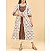 Brown modal chanderi kurti with print